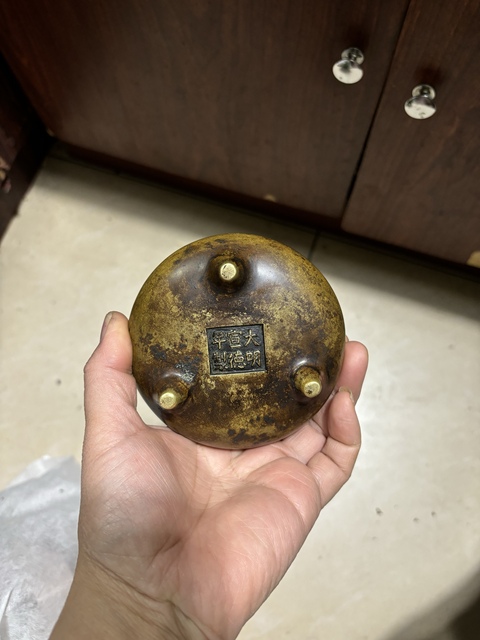 古玩銅器清·銅沖耳香爐真品鑒賞圖