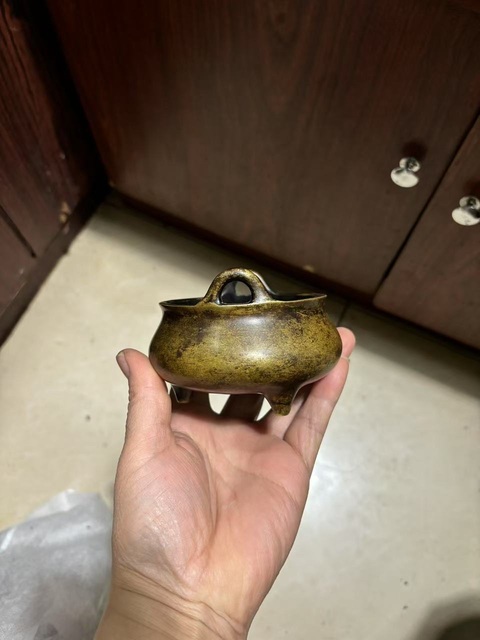 古玩銅器清·銅沖耳香爐真品鑒賞圖
