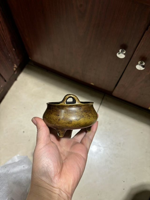 古玩銅器清·銅沖耳香爐真品鑒賞圖