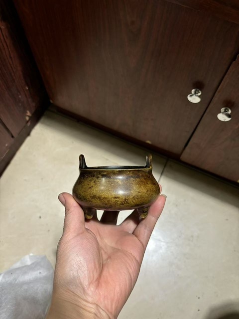 古玩銅器清·銅沖耳香爐真品鑒賞圖