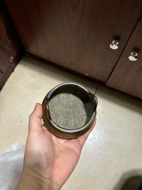 古玩銅器清·銅沖耳香爐真品鑒賞圖