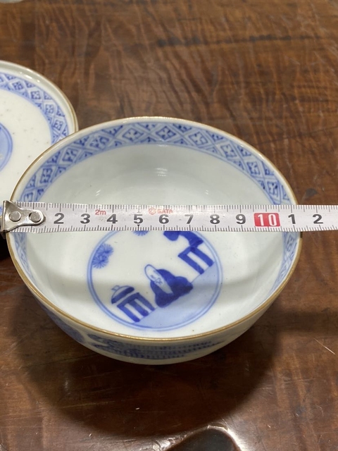 古玩陶瓷大明成化年制款青花人物山水紋蓋碗茶盞拍賣，當(dāng)前價(jià)格298元
