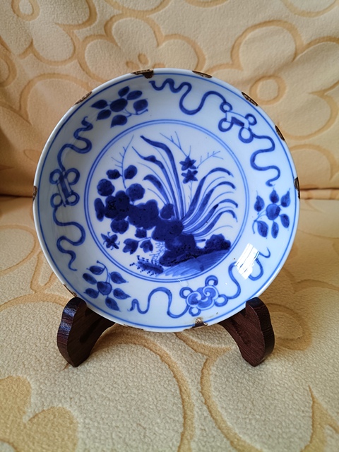 古玩陶瓷花卉紋青花盤拍賣,當前價格1680元