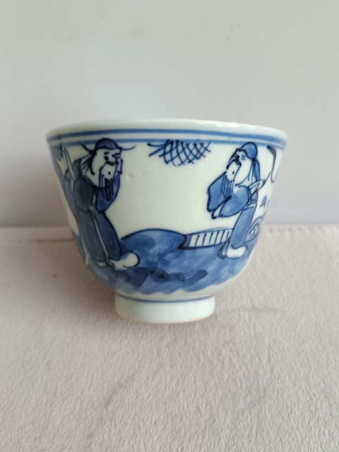 古玩陶瓷青花福祿壽三星人物紋杯拍賣，當前價格788元