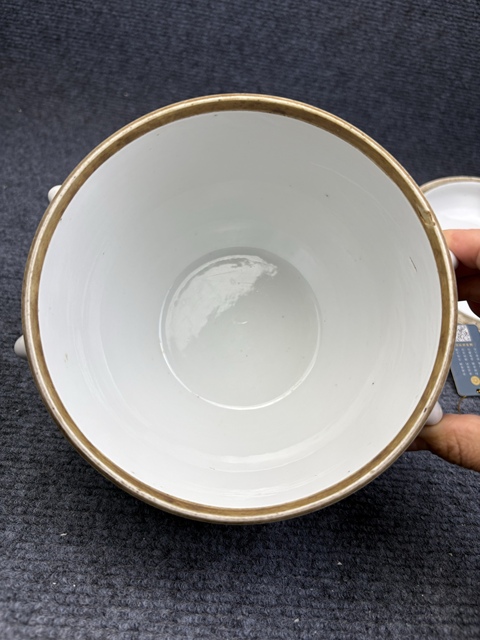 古玩陶瓷粉彩富貴白頭大蓋缸拍賣,當前價格4588元