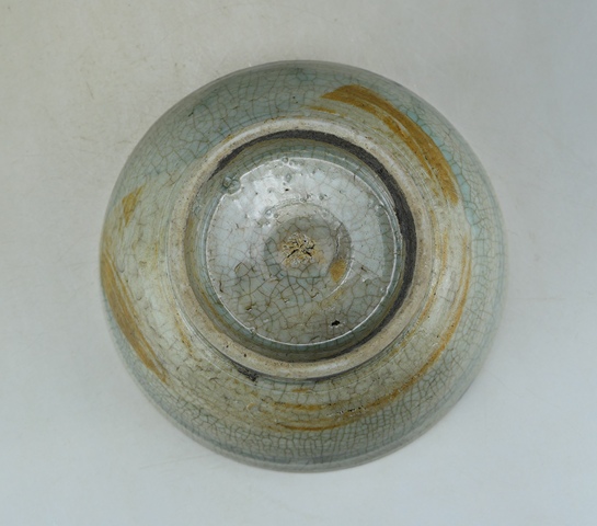 古玩陶瓷明末清初.哥釉青花花卉紋大碗拍賣,當(dāng)前價(jià)格450元