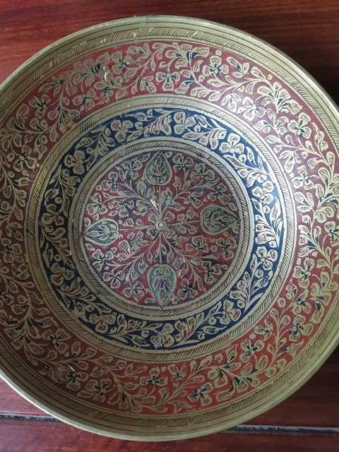 古玩銅器花卉紋銅盤拍賣,當前價格680元