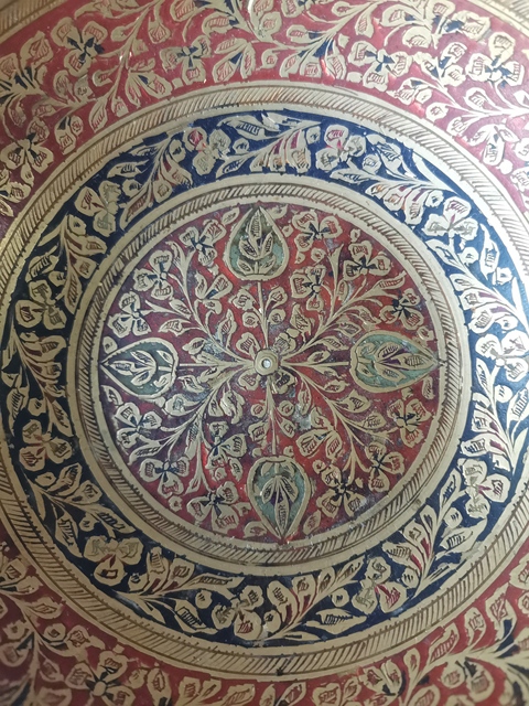古玩銅器花卉紋銅盤拍賣,當前價格680元