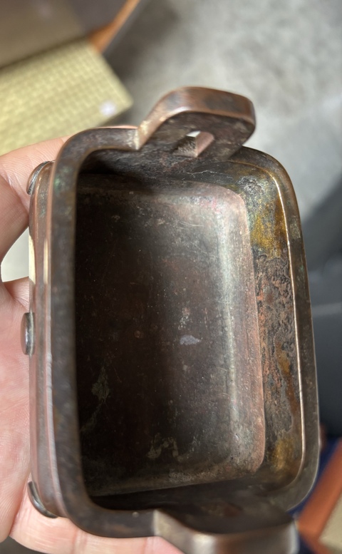 古玩銅器清早期 四足沖耳鼎式爐拍賣，當前價格58888元