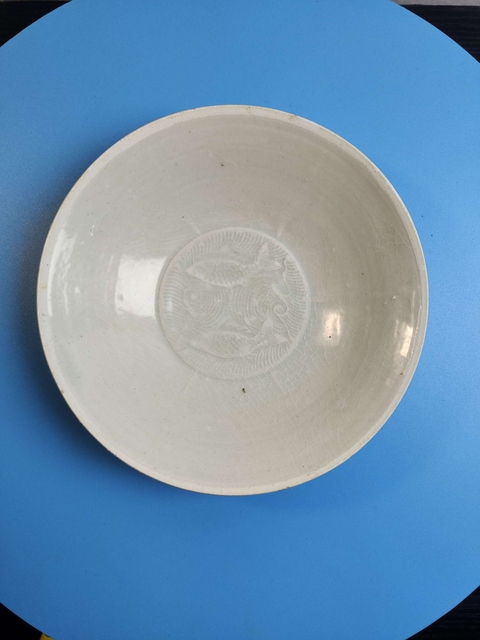 古玩陶瓷青白釉模印雙魚紋芒口碗拍賣，當前價格2000元