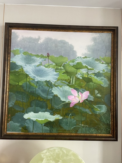 古玩字畫油畫荷花拍賣，當前價格199999元