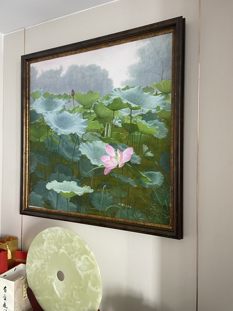 古玩字畫油畫荷花拍賣，當前價格199999元