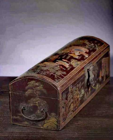 古玩雜項(xiàng)清中晚期漆器描金彩繪轎箱拍賣(mài)，當(dāng)前價(jià)格8860元