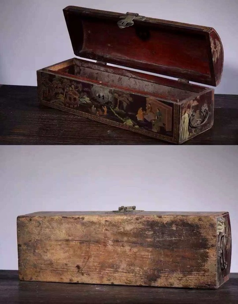 古玩雜項(xiàng)清中晚期漆器描金彩繪轎箱拍賣(mài)，當(dāng)前價(jià)格8860元