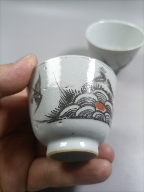 古玩陶瓷清晚海晏河清主人杯一對拍賣,當(dāng)前價(jià)格800元