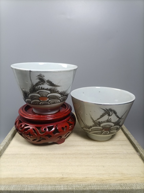 古玩陶瓷清晚海晏河清主人杯一對拍賣,當(dāng)前價(jià)格800元