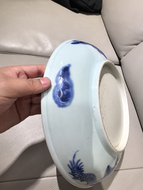 古玩陶瓷雍正·青花過墻龍紋盤真品鑒賞圖
