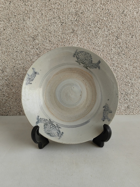古玩陶瓷青花魚盤拍賣,當前價格580元