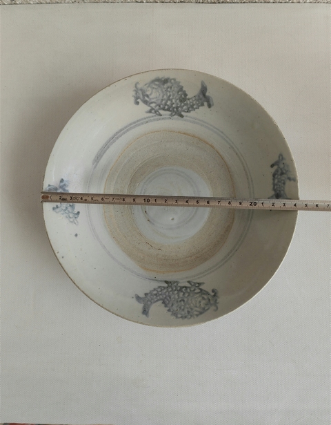 古玩陶瓷青花魚盤拍賣,當前價格580元