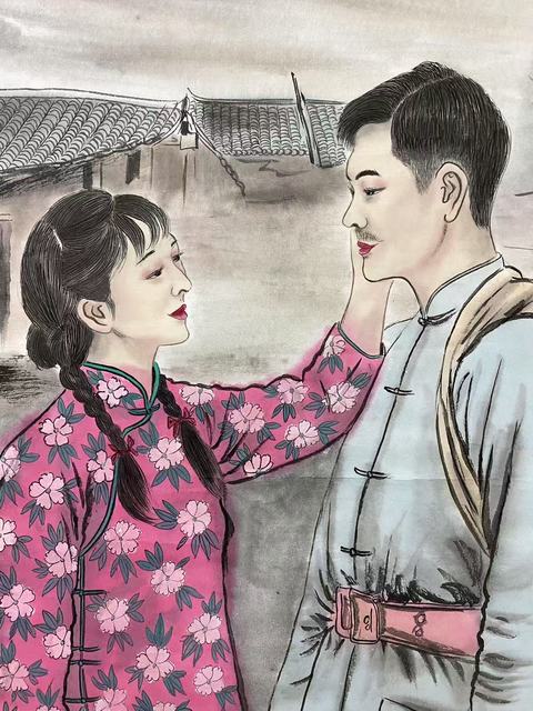 古玩字畫名家真跡有合影字畫人物精品四尺國畫收藏純手繪宣紙畫芯拍賣,當前價格999元