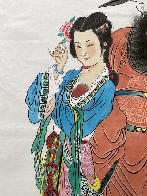 古玩字畫帶合影真跡純手繪名家作品鐘馗神威圖字畫收藏國畫四尺豎幅人物畫結緣收藏拍賣,當前價格899元