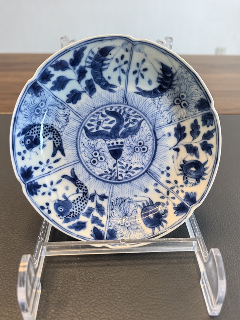 古玩陶瓷晚清青花魚趣圖杯碟拍賣，當(dāng)前價(jià)格2350元