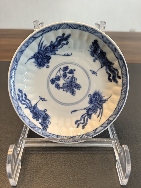 古玩陶瓷康熙青花四鳳紋盤拍賣,當前價格750元