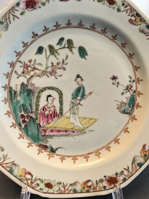 古玩陶瓷雍乾粉彩暗春宮圖八方盤拍賣,當前價格2200元