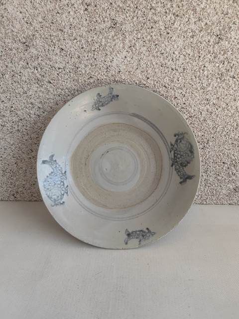 古玩陶瓷青花魚盤拍賣,當前價格580元