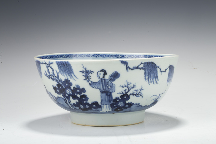 大清乾隆年製 青花山水細密画 六角花瓶 直しあり 中国工芸品