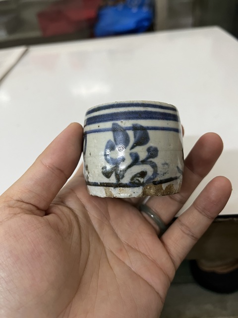 古玩陶瓷清早期吉語紋青花香插拍賣,當前價格199元