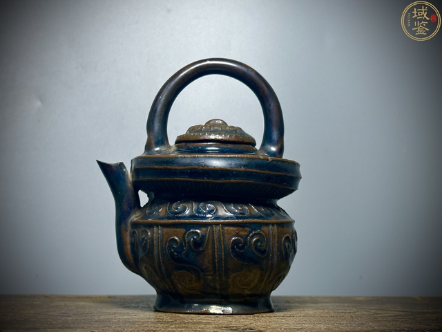 古玩陶瓷晚清磁州窯黑釉提梁壺(文房器)拍賣,當前價格6500元