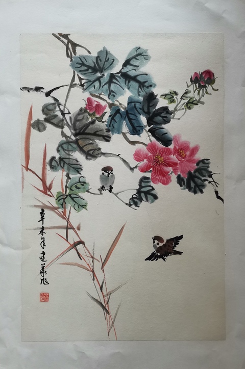 古玩字畫(huà)中美協(xié)會(huì)員江蘇美協(xié)會(huì)員于建華花鳥(niǎo)拍賣(mài),當(dāng)前價(jià)格499元