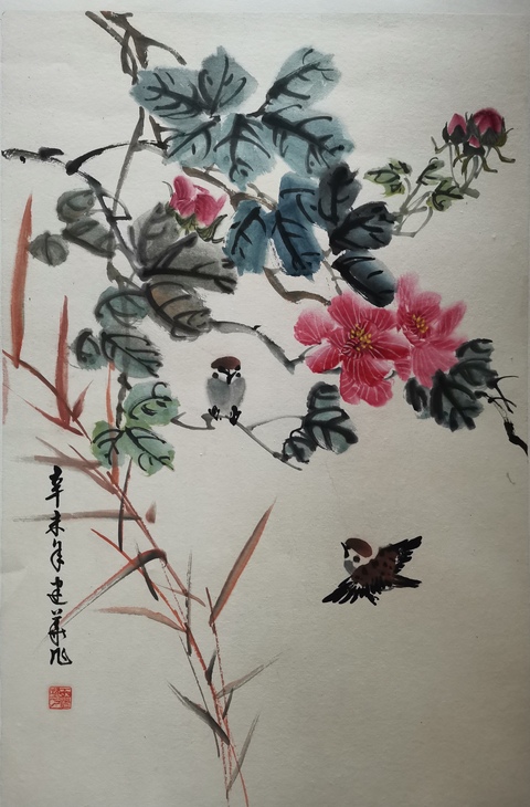 古玩字畫(huà)中美協(xié)會(huì)員江蘇美協(xié)會(huì)員于建華花鳥(niǎo)拍賣(mài),當(dāng)前價(jià)格499元