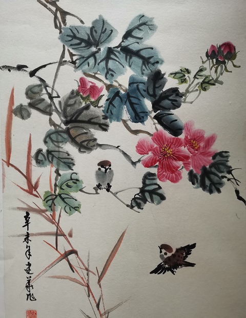 古玩字畫(huà)中美協(xié)會(huì)員江蘇美協(xié)會(huì)員于建華花鳥(niǎo)拍賣(mài),當(dāng)前價(jià)格499元