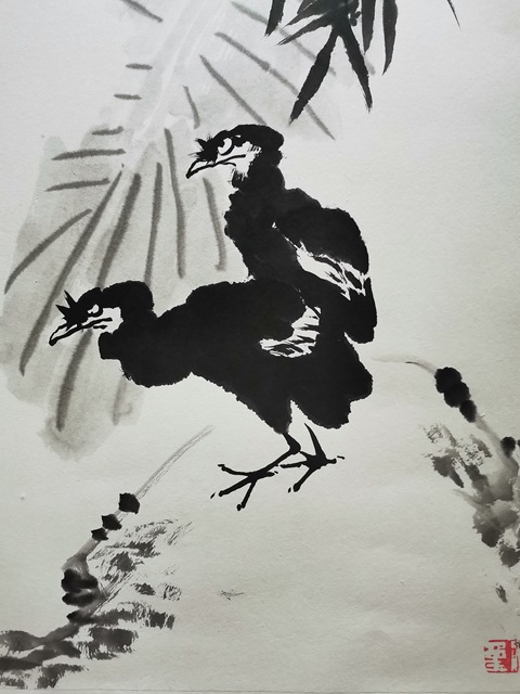 古玩字畫李苦禪大師弟子天津花鳥大師孔維三蕉蔭圖拍賣,當前價格699元
