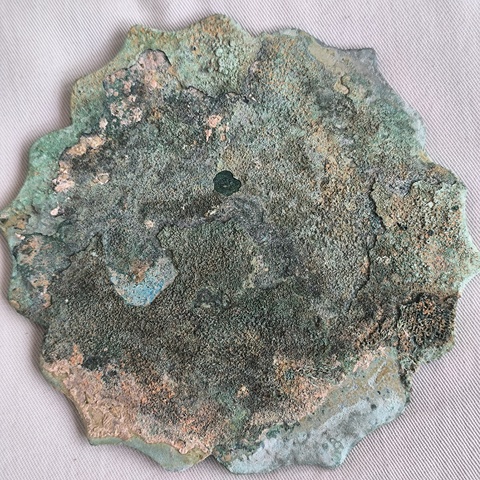 古玩銅器宋仿漢葵口搏局紋**鏡拍賣,當前價格1800元