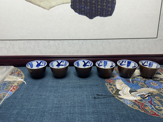 古玩陶瓷567精品外紫金釉內青花杯拍賣,當前價格89元