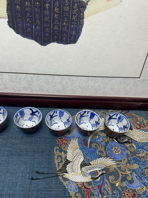 古玩陶瓷567精品外紫金釉內青花杯拍賣,當前價格89元