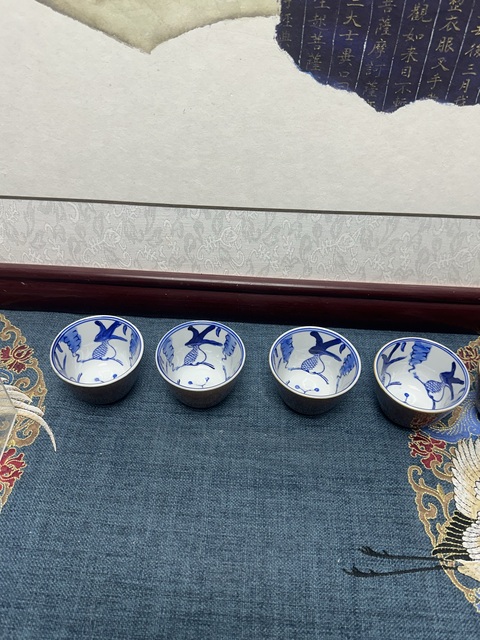 古玩陶瓷567精品外紫金釉內青花杯拍賣,當前價格89元