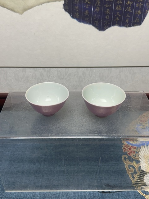 古玩陶瓷民國精品胭脂紅釉杯拍賣,當前價格1100元
