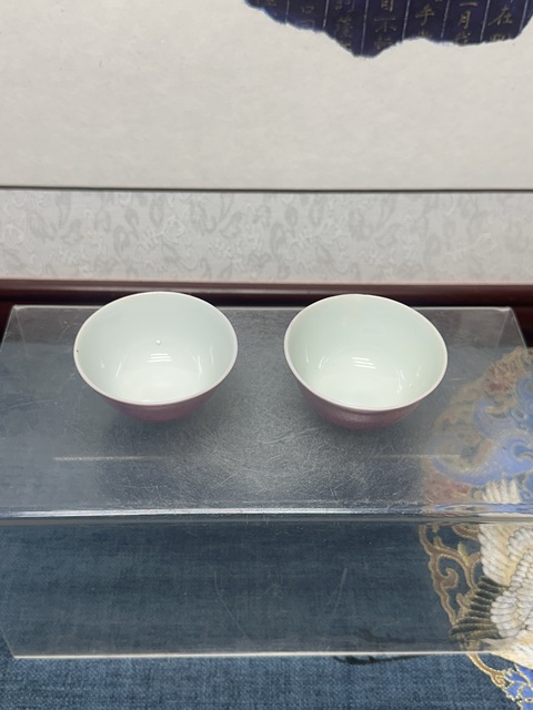 古玩陶瓷民國精品胭脂紅釉杯拍賣,當前價格1100元