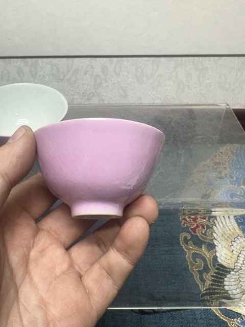 古玩陶瓷民國精品胭脂紅釉杯拍賣,當前價格1100元