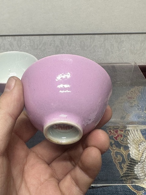 古玩陶瓷民國精品胭脂紅釉杯拍賣,當前價格1100元