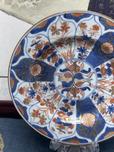 古玩陶瓷清康熙精品青花礬紅描金盤拍賣,當前價格1360元