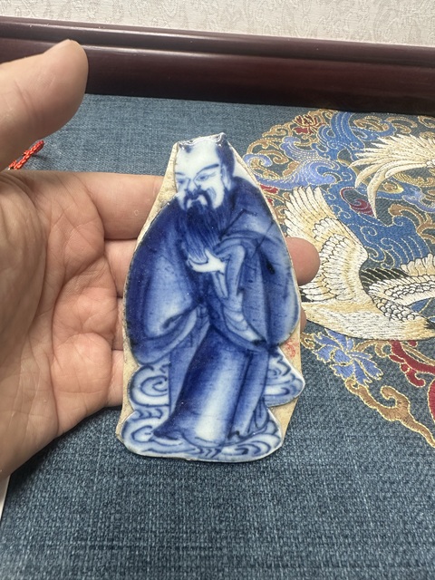 古玩陶瓷清道光精品人物紋青花瓷板拍賣,當前價格980元