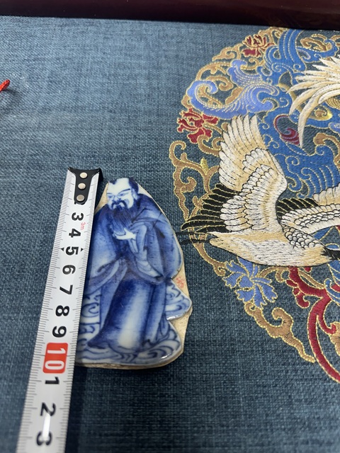 古玩陶瓷清道光精品人物紋青花瓷板拍賣,當前價格980元