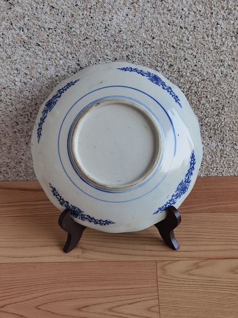 古玩陶瓷花鳥紋青花盤拍賣，當前價格220元