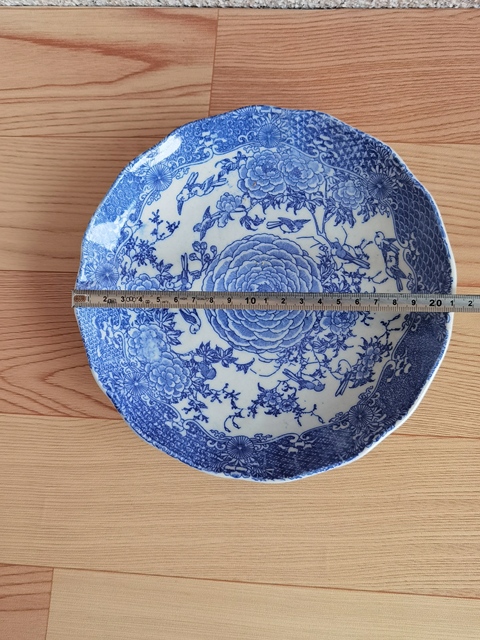 古玩陶瓷花鳥紋青花盤拍賣，當前價格220元