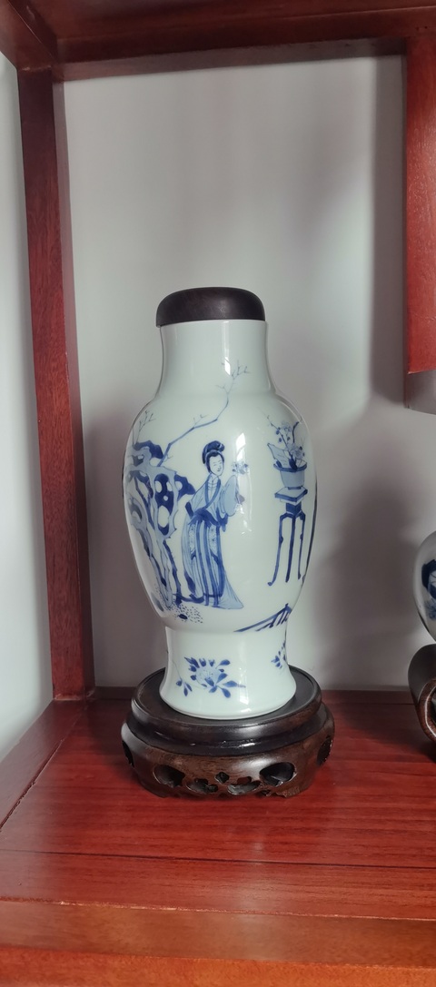 古玩陶瓷清康熙青花仕女四美圖蓮子罐拍賣,當(dāng)前價(jià)格58880元